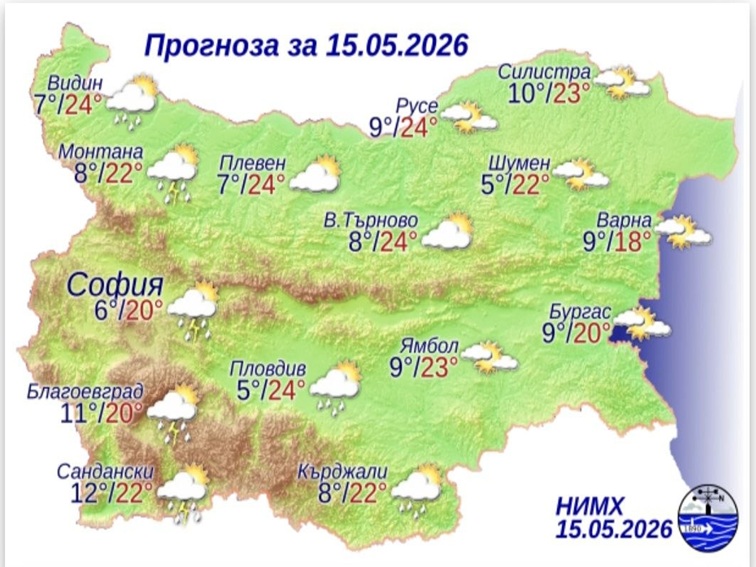Прогноза за 15 май