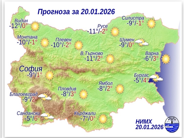 Прогноза за 20 януари