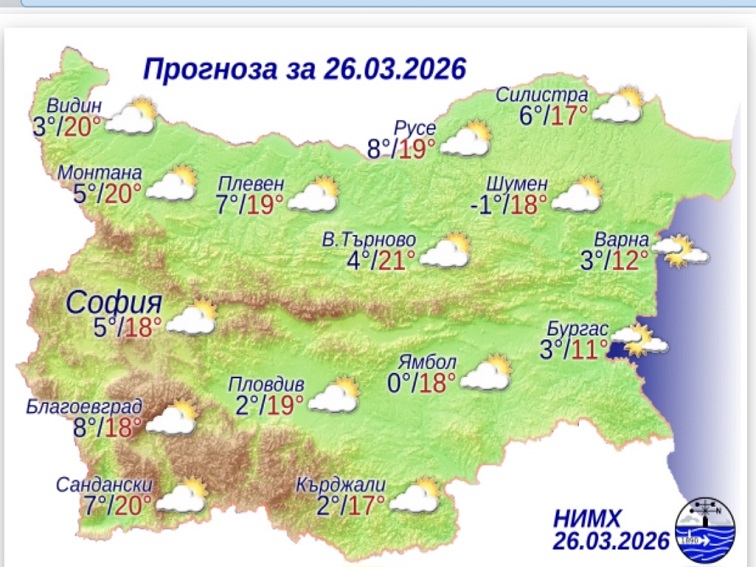 Прогноза за 26 март