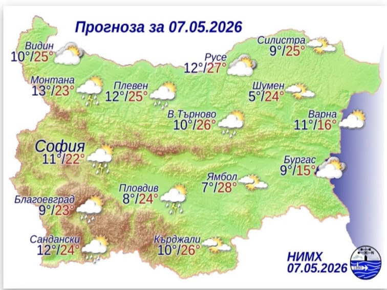 Прогноза за 7 май