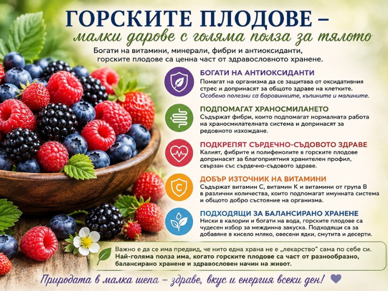 Горските плодове – малки дарове с голяма полза за тялото