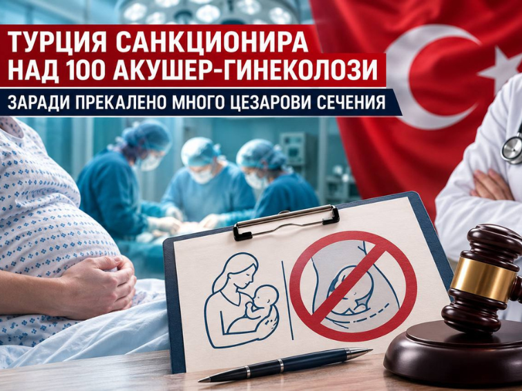 Турция санкционира над 100 акушер-гинеколози заради прекалено много цезарови сечения