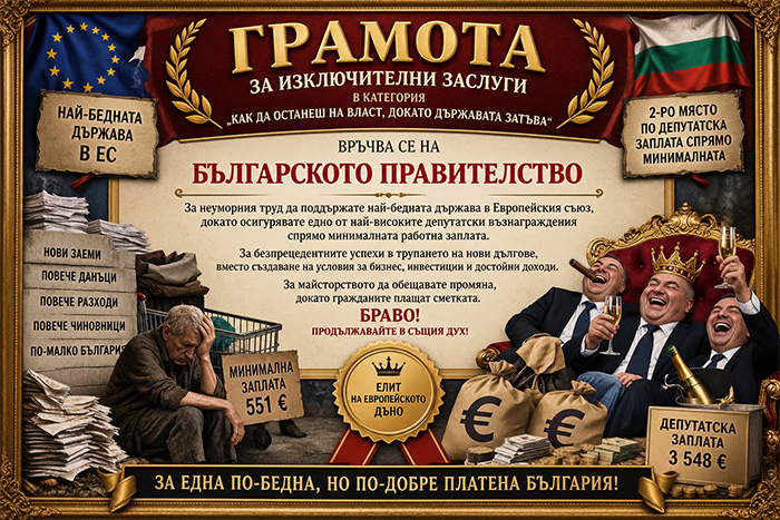 България е вицешампион по депутатски заплати