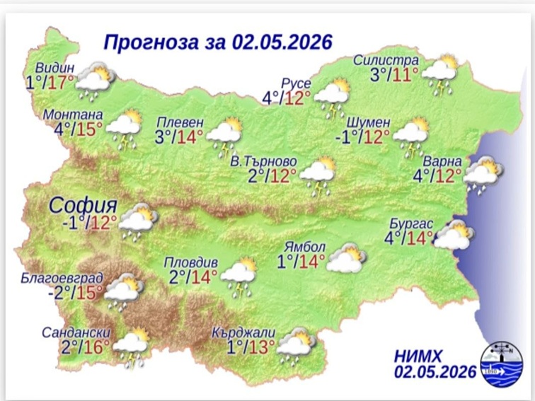 Прогноза за 2 май