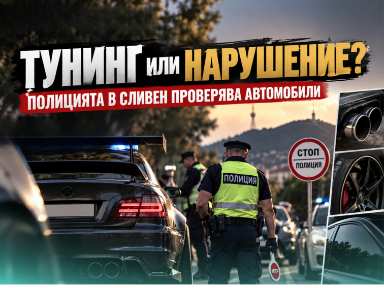 ТУНИНГ ИЛИ НАРУШЕНИЕ? ПОЛИЦИЯТА В СЛИВЕН ПРОВЕРЯВА АВТОМОБИЛИ