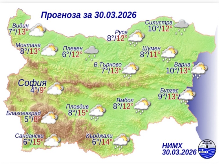 Прогноза за 30 март