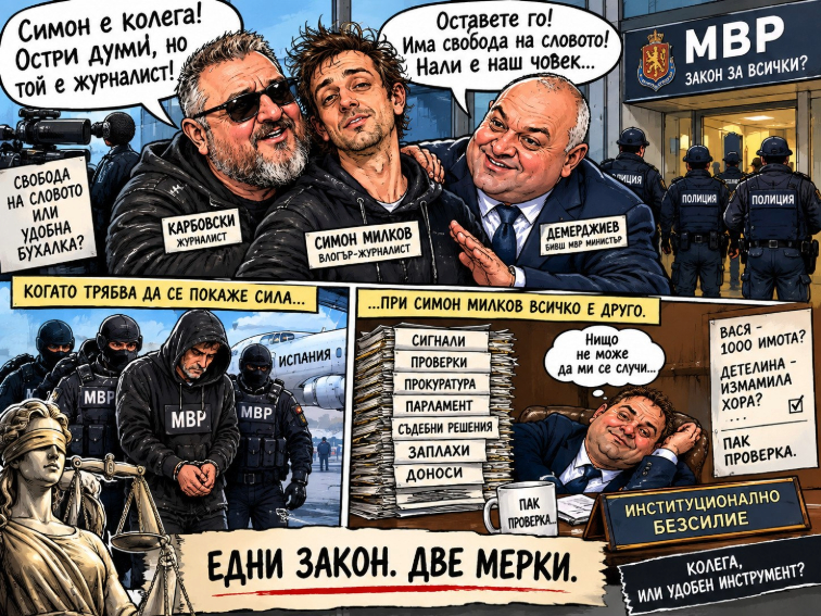 „КОЛЕГА“ ЛИ? КОГАТО МВР ПОКАЗВА СИЛА КЪМ ЕДНИ, А ПРЕД СИМОН МИЛКОВ ОСТАВА БЕЗСИЛНА?!