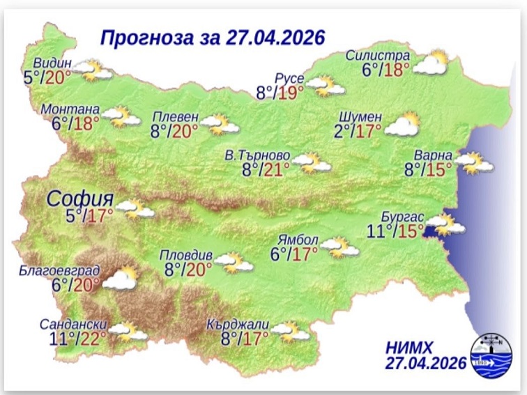 Прогноза за 27 април