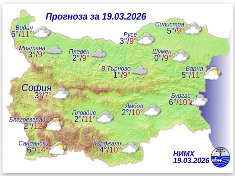 Прогноза за 19 март