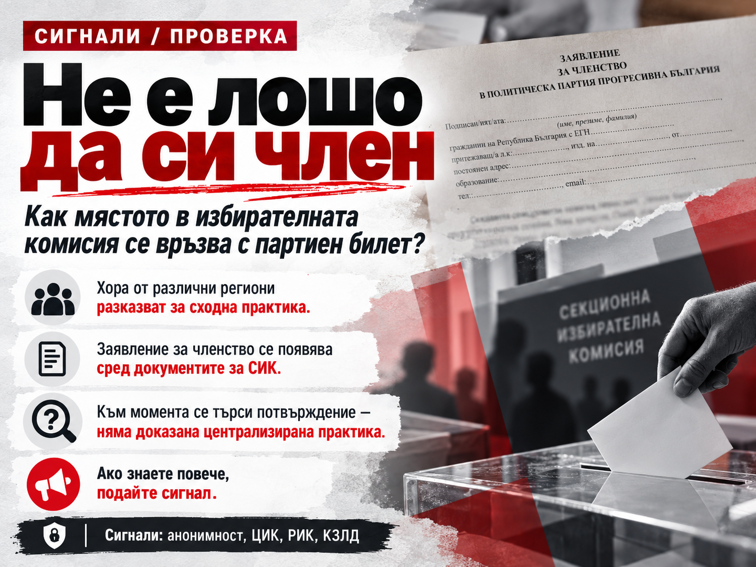 „Не е лошо да си член" или как мястото в избирателната комисия се свързва с партиен билет