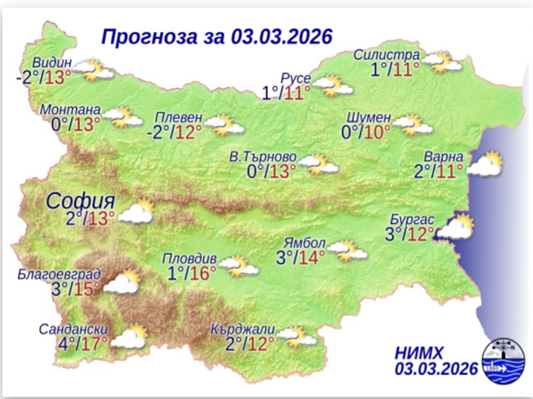 Прогноза за 3 март